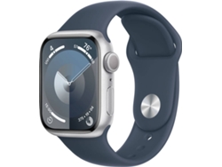 APPLE Watch Series 9 GPS 45 mm Plateado con Correa Deportiva Azul Trovoada (Tamaño: S/M)