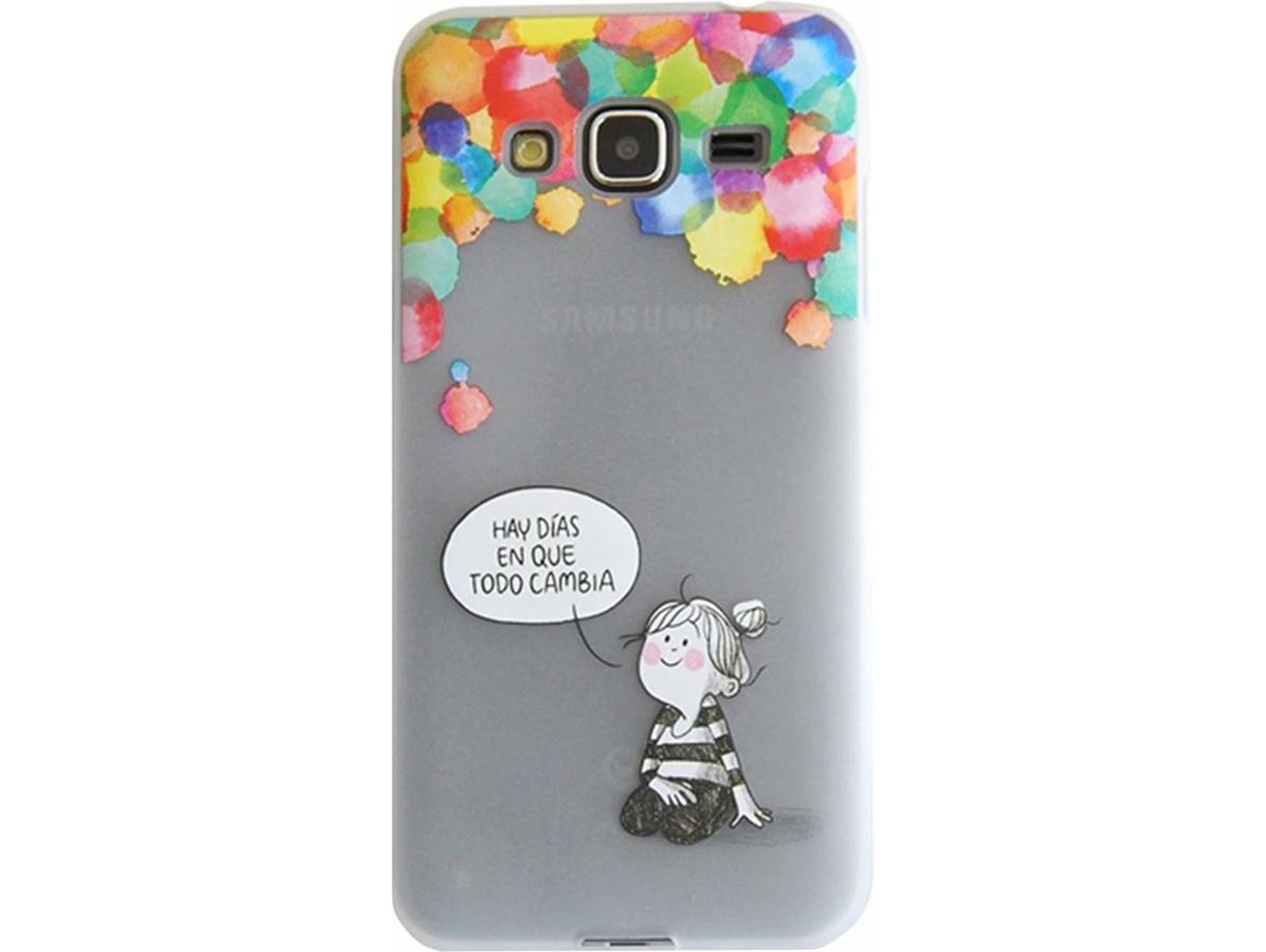 Carcasa Samsung Galaxy J3 2016 LA VOLATIL Todo cambia Multicolor