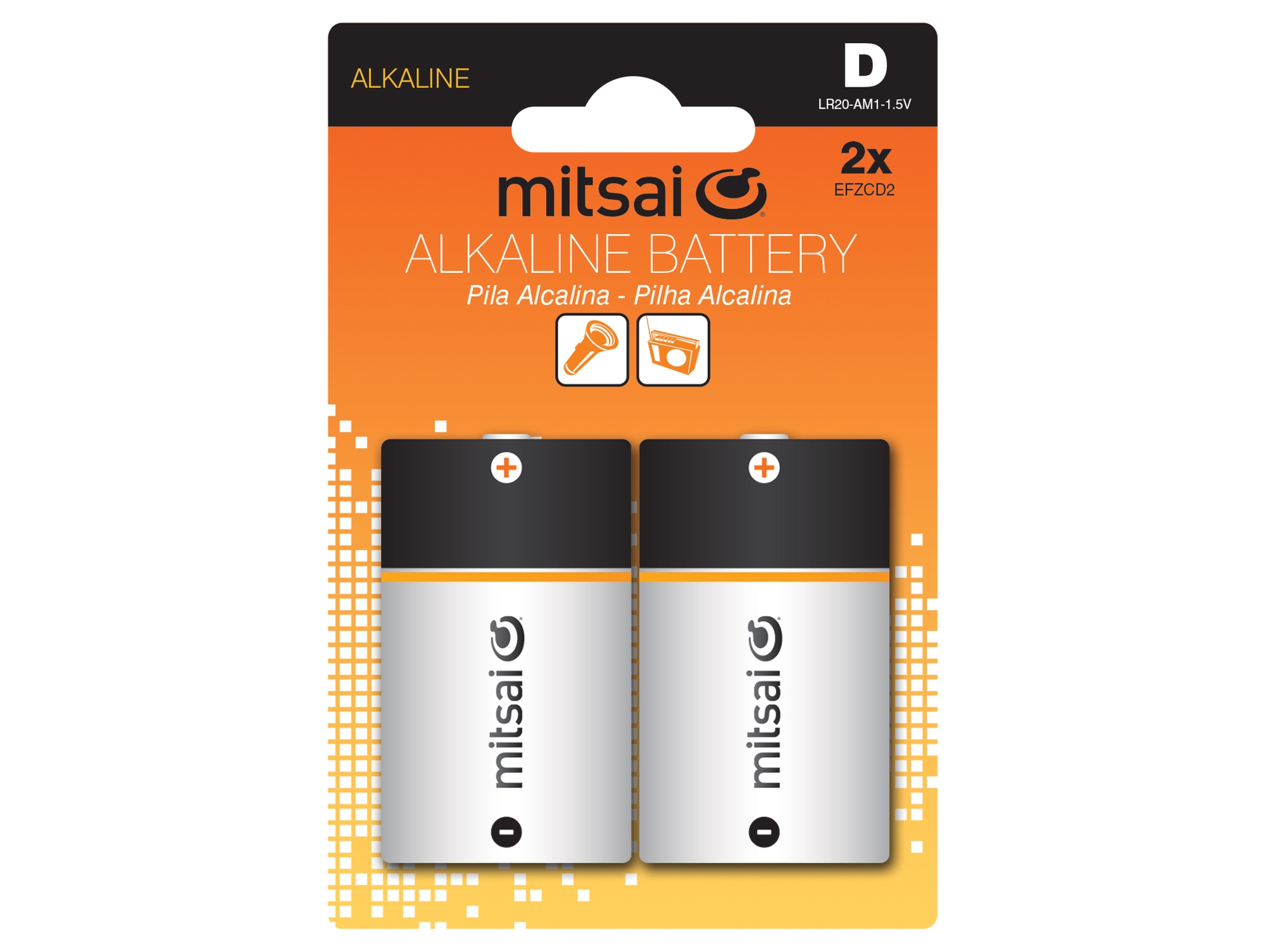 Pilas alcalinas MITSAI D LR20-AM1 X2