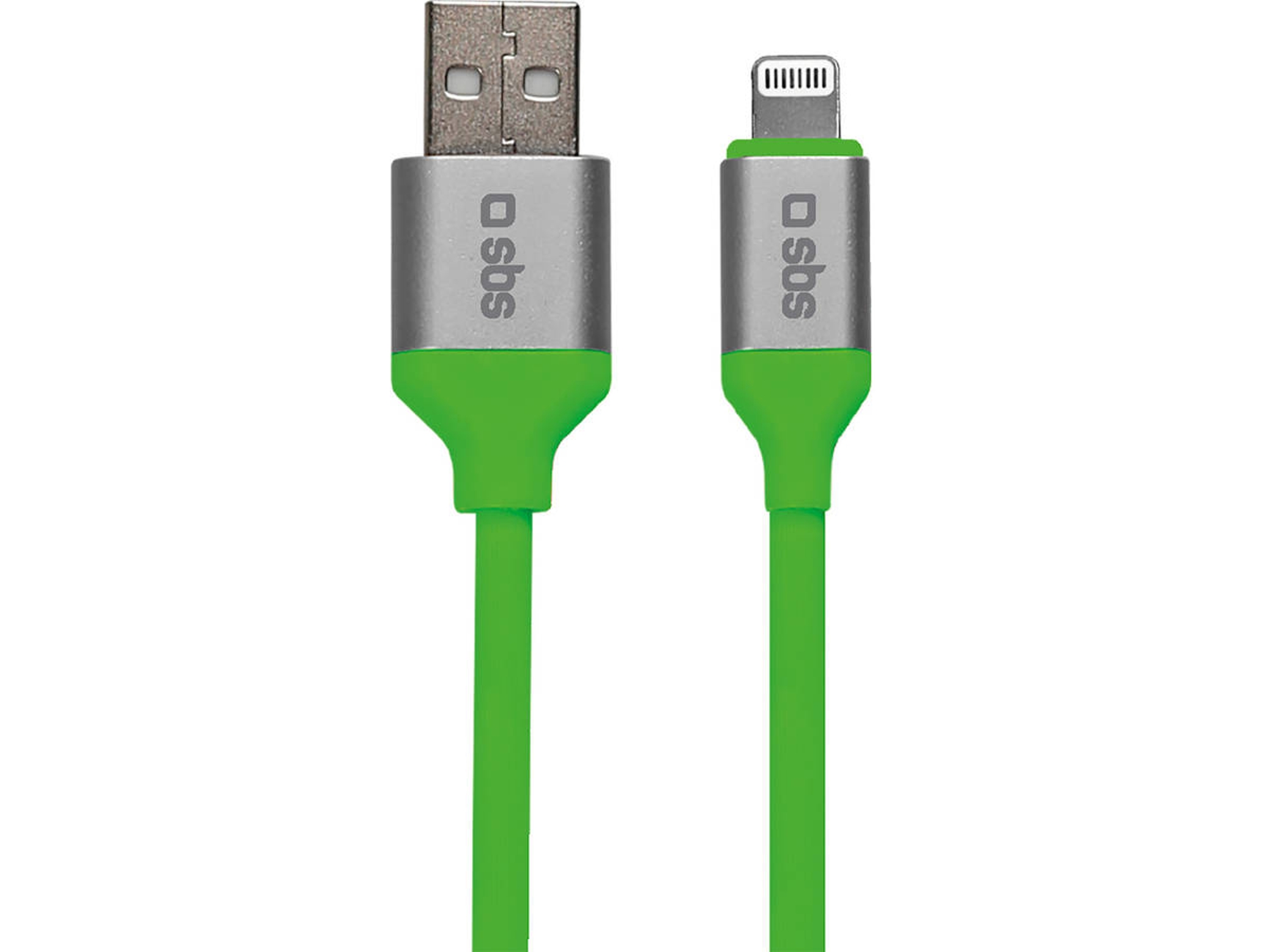 Cable SBS Fluo (USB - Lightning - 1.5 m - Verde)