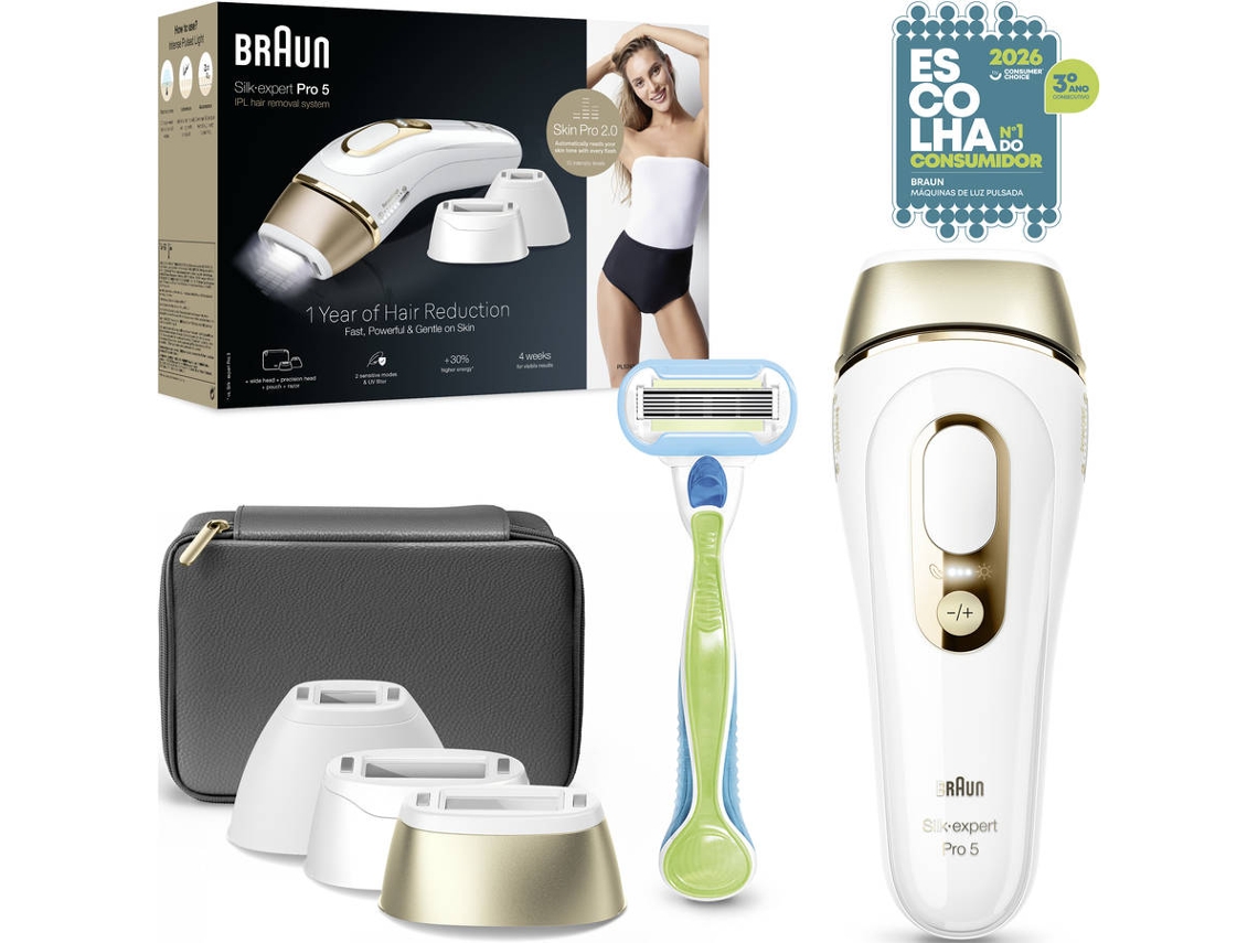 Depiladora Luz Pulsada BRAUN Silk Expert S5 Pl5242 1Un (IPL - Multi-zonas - Corriente)