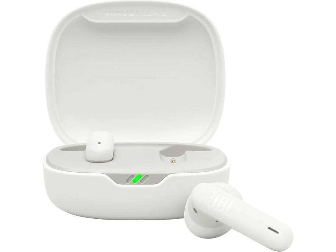 Auriculares Bluetooth True Wireless JBL WAVE FLEX 2 (In Ear - Micrófono - Noise Cancelling - Blanco)