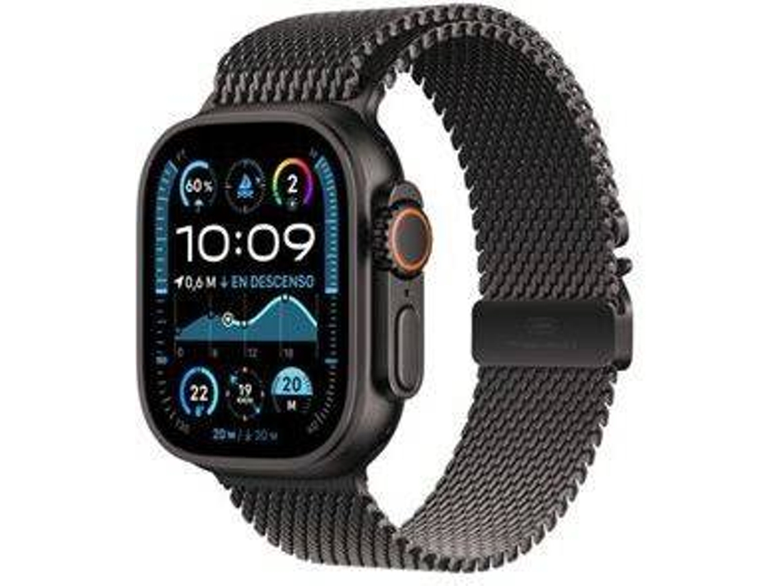 APPLE Watch Ultra 2 GPS + Cellular 49mm Titanio Negro con Correa Milanesa Loop Negro (Talla - S)