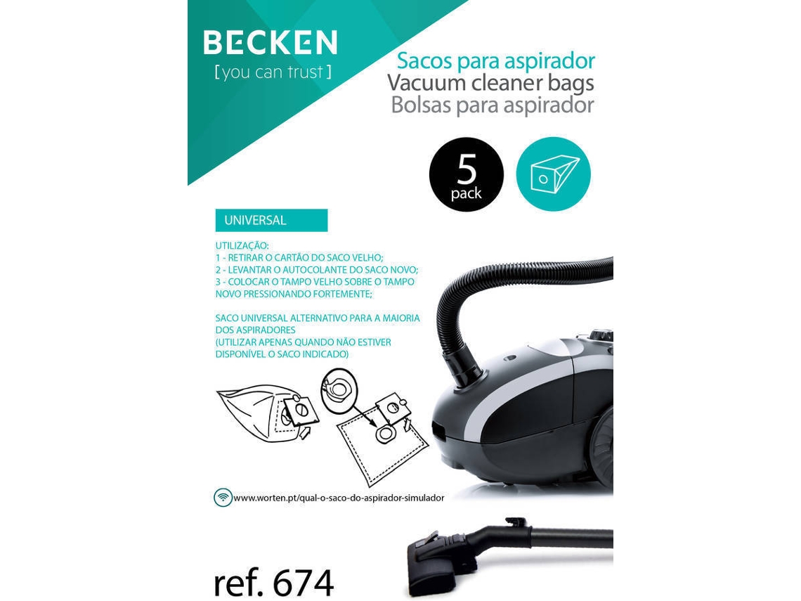 Bolsas para aspirador BECKEN REFª674 (5 unidades)