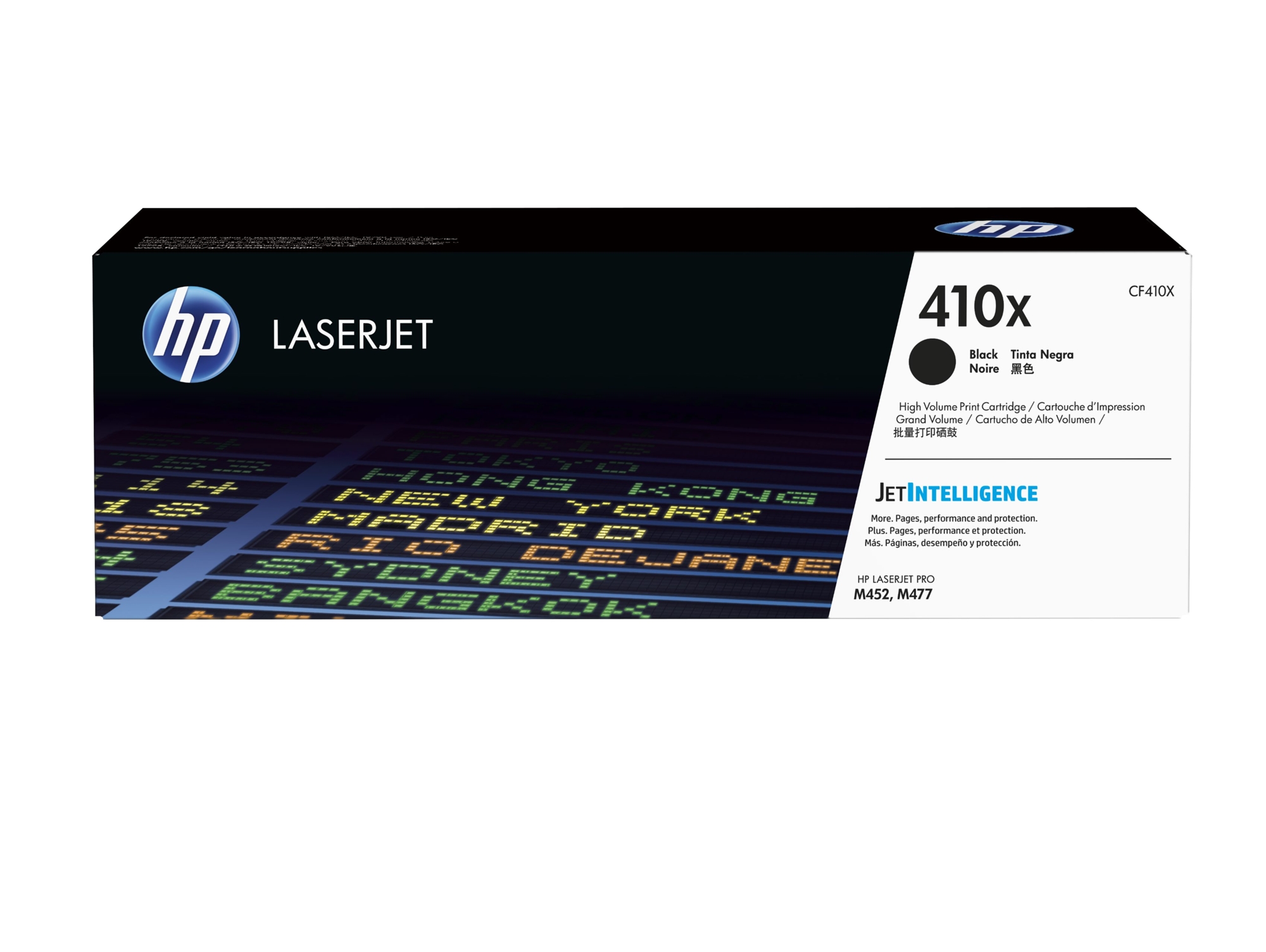 Cartucho de tóner original LaserJet HP 410X negro de alta capacidad para Laserjet  Pro series M452 y M477