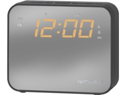 Radio Despertador MUSE M-165 CMR (Plata - PLL - FM/MW - Pilas y Corriente - Alarma Doble - Función Snooze)