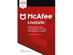 Software MCAFEE LiveSave (1 Dispositivo - 18 meses - PC, Mac, Smartphone y Tablet)