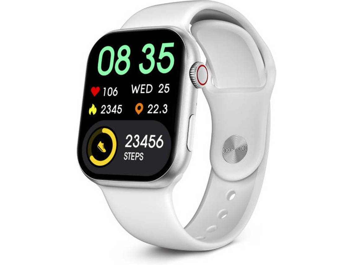 Smartwatch KSIX Urban 5, Pantalla AMOLED 1,96", Autonomía 5 días, Modo deporte y salud, Manos libres, Blanco