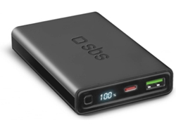 Powerbank SBS TEBB10000LCDEPD20K-W (10000 mAh - Negro)