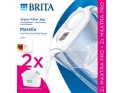 Jarra filtrante BRITA Marella blanca 2,4 L) con 2x cartucho MAXTRA PRO PURE PERFORMANCE incluido