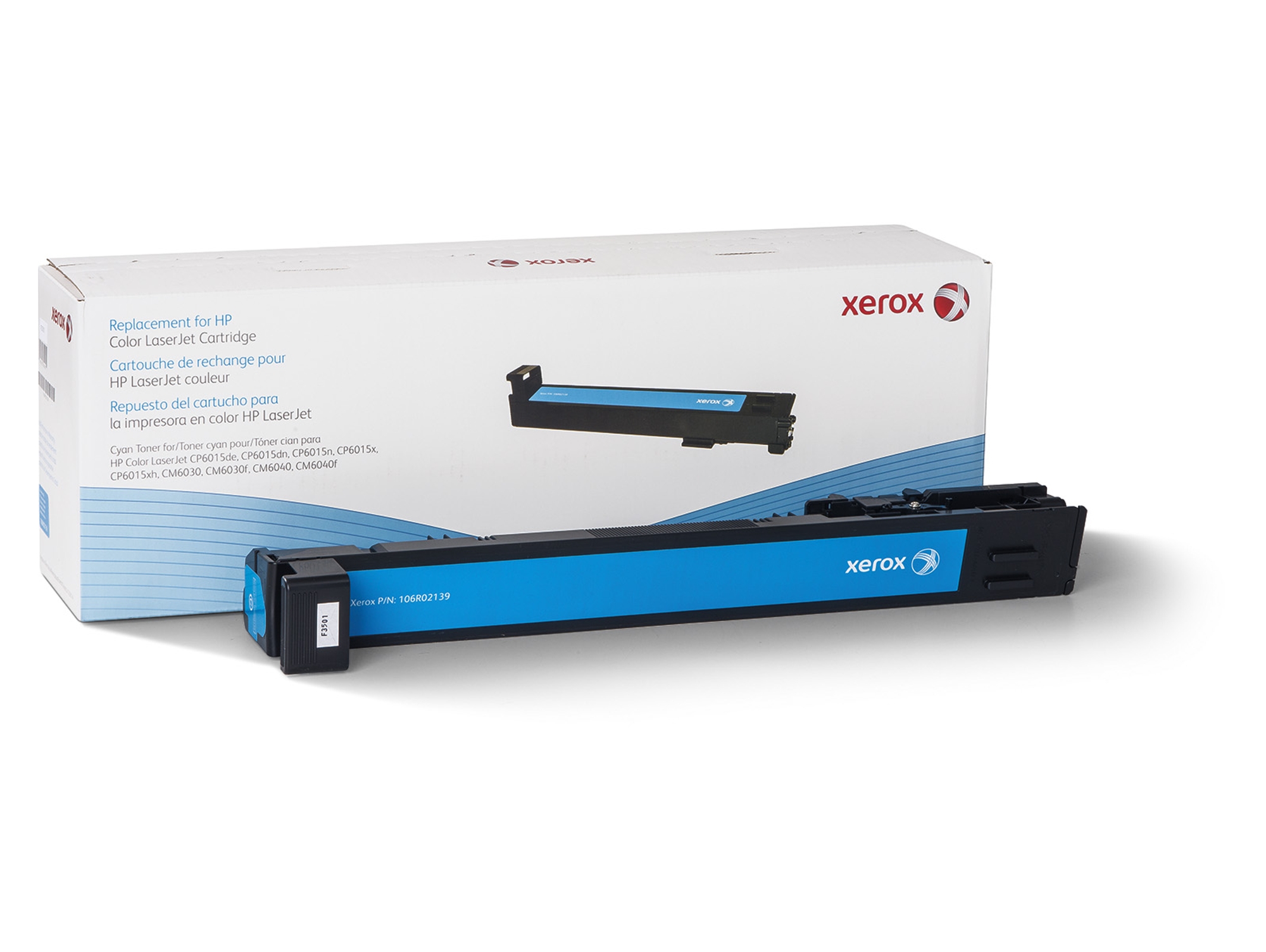 Tóner Xerox Cián compatible con HP 824A para usar con HP CLJ CP6015, CM6030 MFP, CM6040 MFP
