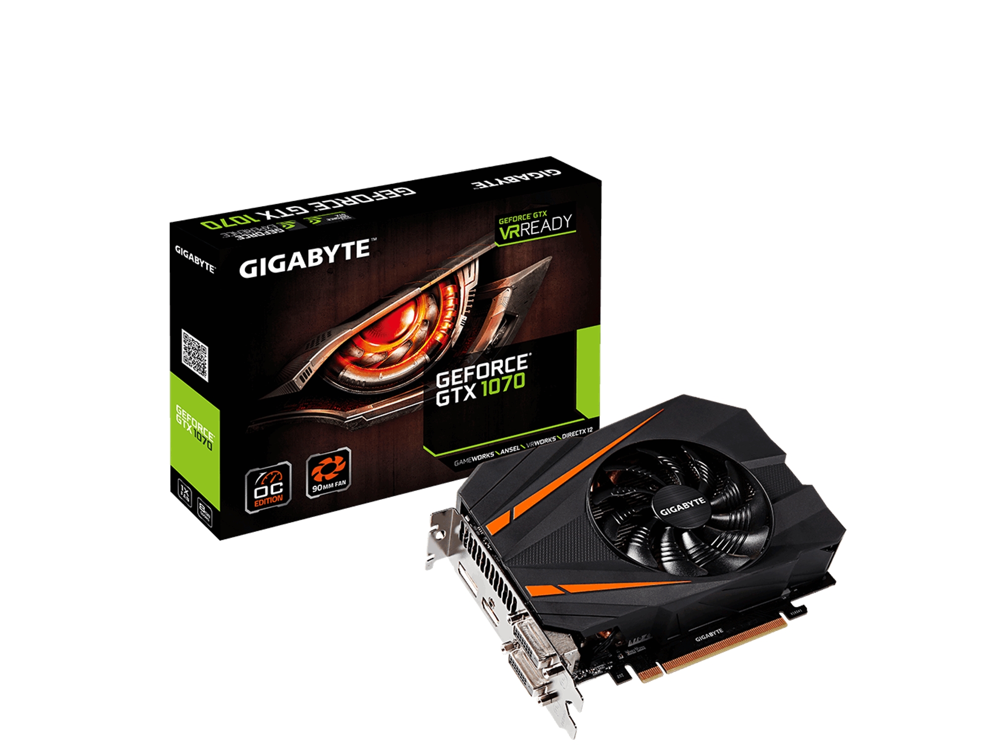 Tarjeta Gráfica GIGABYTE GeForce GTX 1070 Mini ITX OC 8GB
