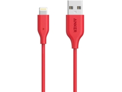 Cable ANKER PowerLine+ (USB - Lightning - 1.8 m - Rojo)