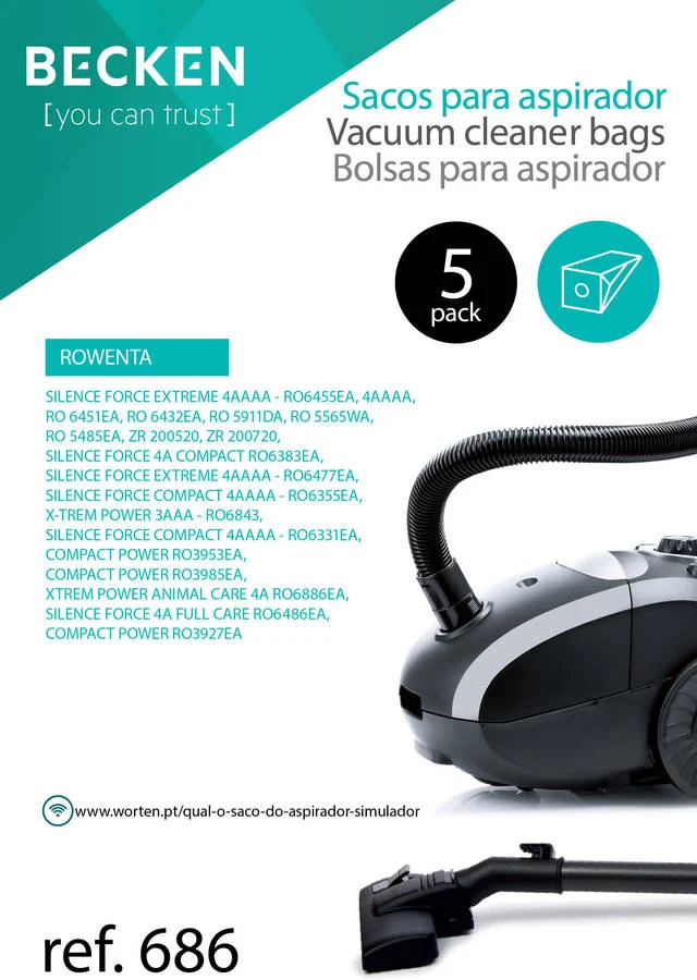 Bolsa para Aspirador BECKEN Refª 686 (5 unidades)