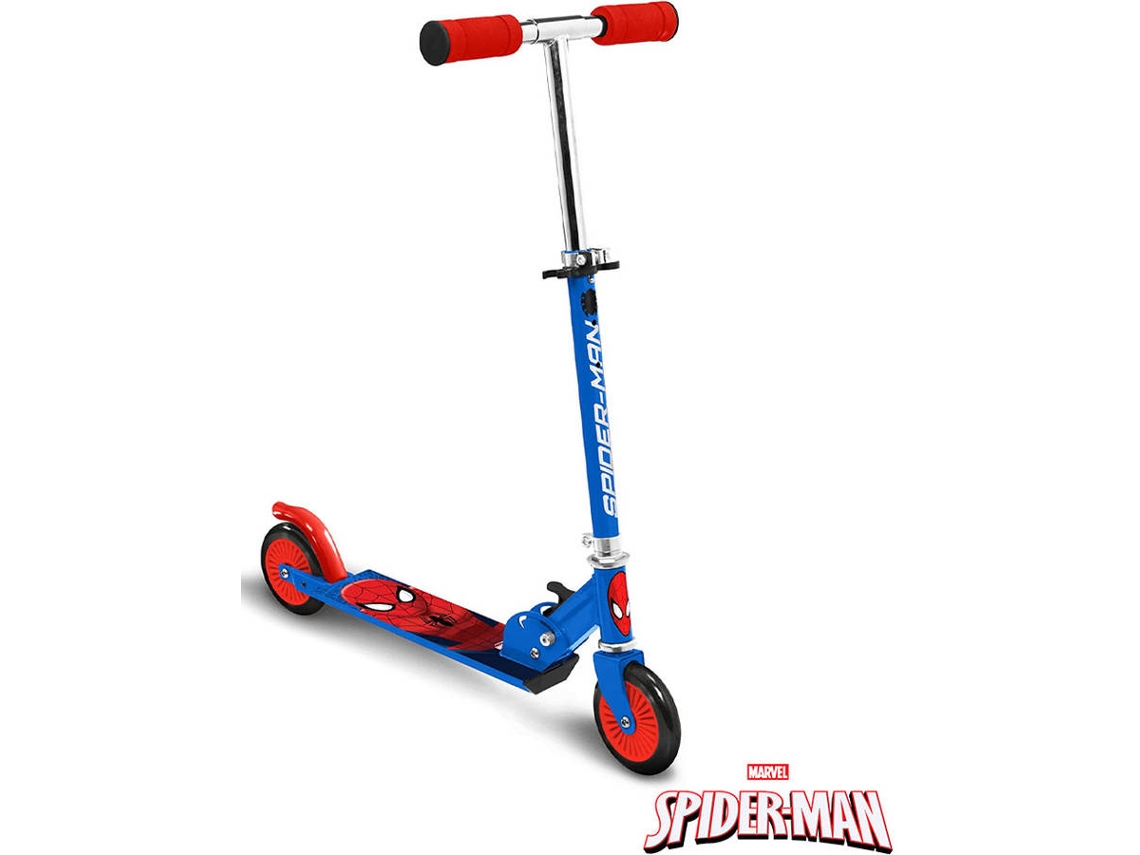 Patinete Plegable MARVEL Spiderman con 2 Ruedas (Edad Mínima: 5 Años - 65x32x80 cm)
