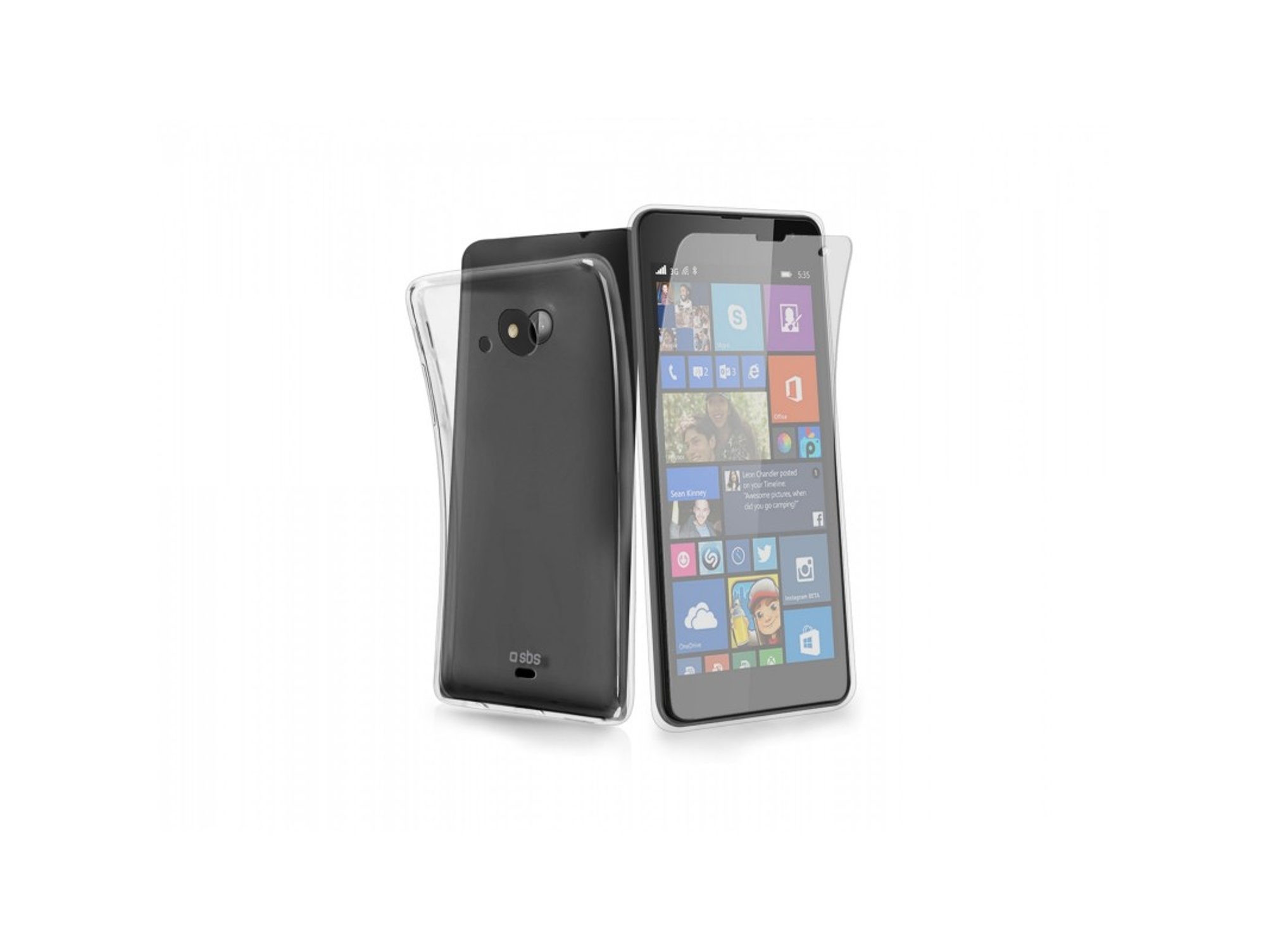 Carcasa y protector de pantalla SBS Aero Microsoft Lumia 535 transparente