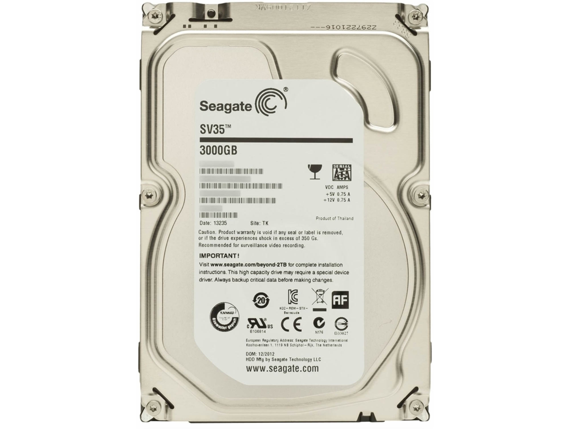 Disco HDD Interno SEAGATE SV35 (3 TB - SATA - 7200 RPM)