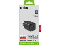 Cargador SBS Miniwall (Gan -Tipo C - 45 W - Negro)