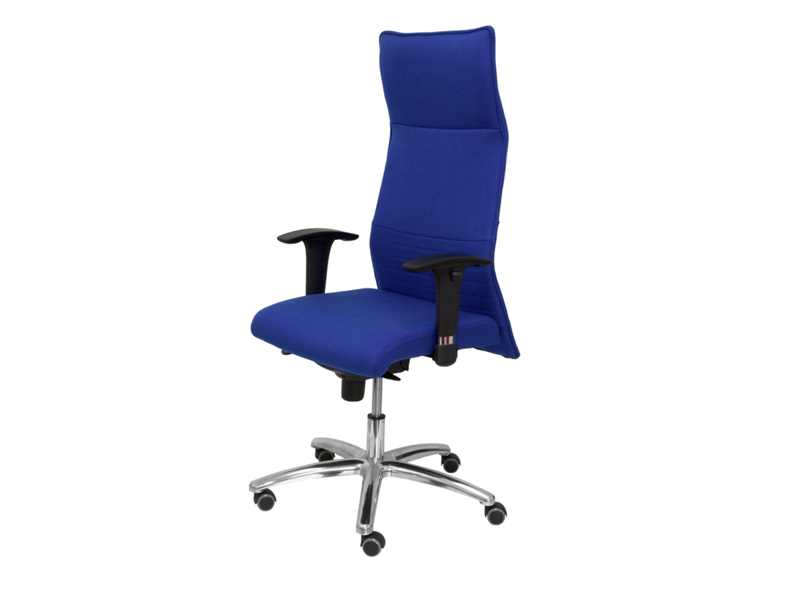 Silla de Escritorio Ejecutiva PYC Albacete XL Azul con ruedas de parqué (Brazos ajustables - Tejido)