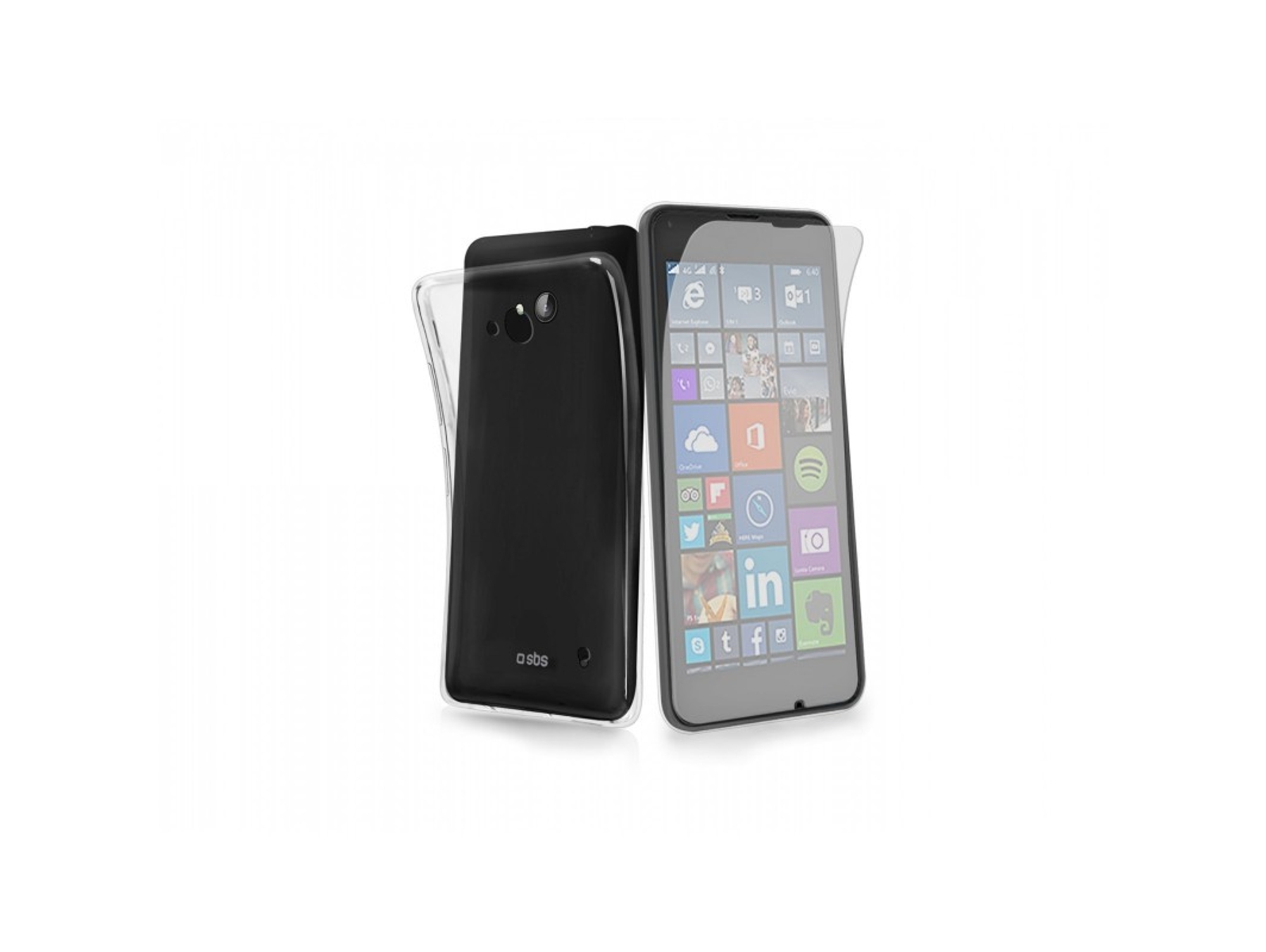 Carcasa y Protector de Pantalla Microsoft Lumia 640 SBS Aero Transparente