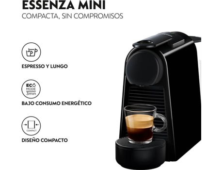 Cafetera de Cápsulas DELONGHI Nespresso Essenza Mini EN85B  Negro