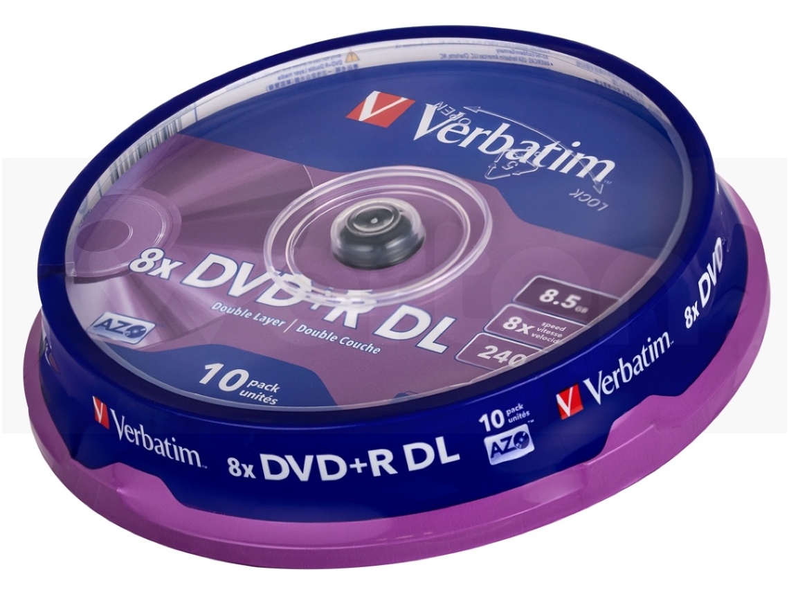 Dvd+R  VERBATIM  8.5GB DOBLE LAYER CAKE 10