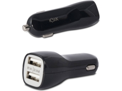 Cargador Coche KSIX BXCRU2NW 2 USB 2.1A Negro