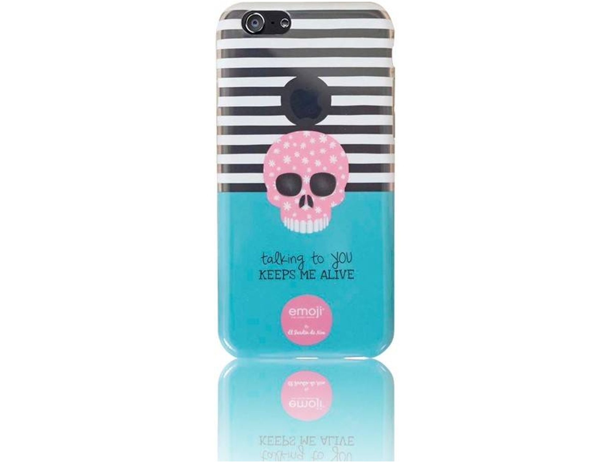 Carcasa iPhone 6, 6s EMOJI EL JARDIN Calavera Azul