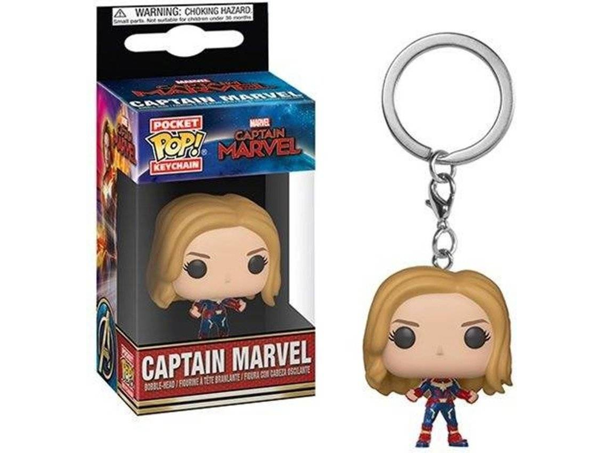 Figura FUNKO Pop Keychains Marvel Captain Marvel Unmasked