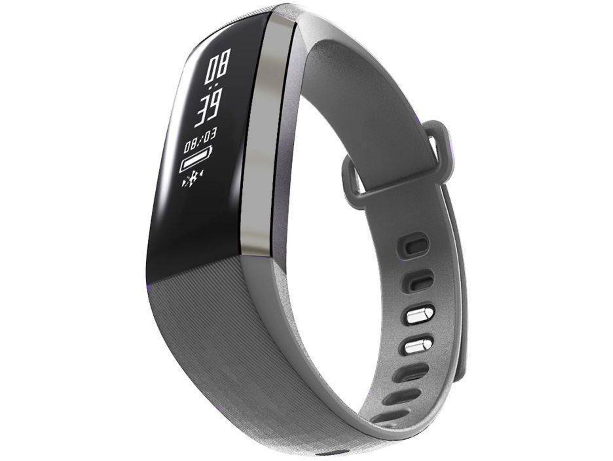 Pulsera de actividad LEOTEC Fitness Health (Bluetooth - Hasta 7 días de autonomía - Resistente al agua - Gris)