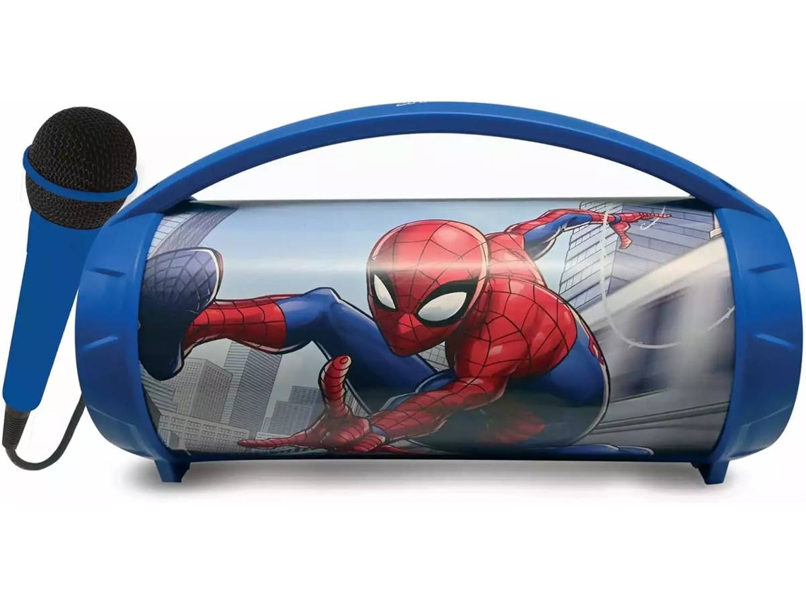 Altavoz Portátil Spider-man con Luz y Micrófono LEXIBOOK (Edad mínima: 4 años)
