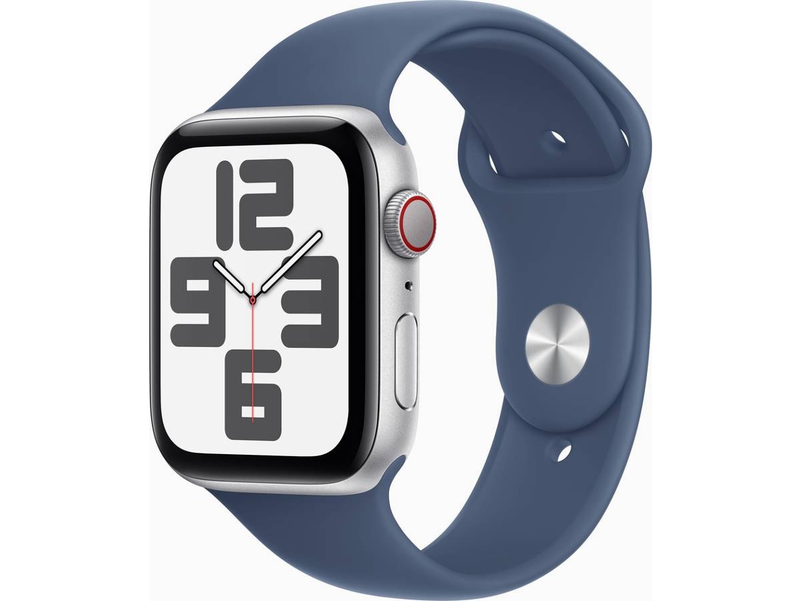 APPLE Watch SE 2024 GPS + Cellular 44mm Aluminio Plata con Correa Deportiva Denim (Talla: M/L)