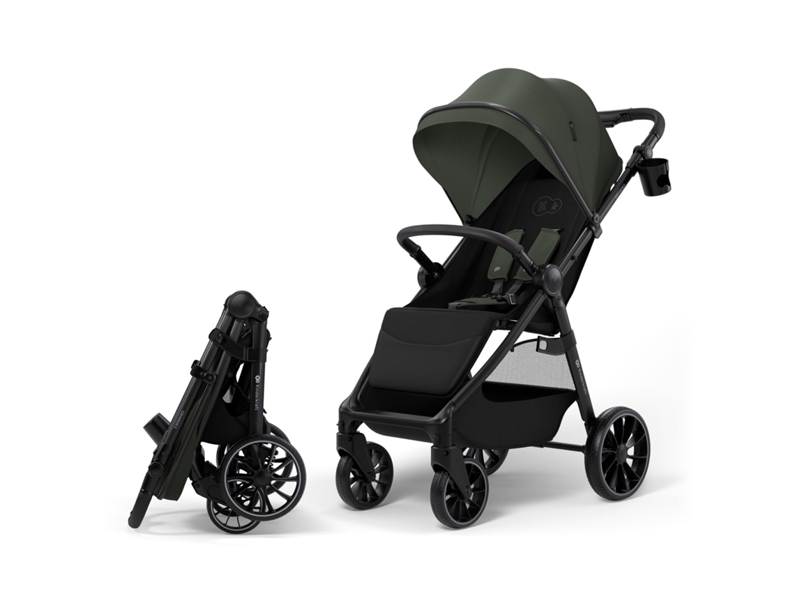 Carrito De Paseo Kinderkraft GRANDE 2 compacto urbano, asiento reclinable plano y reposapiés Verde