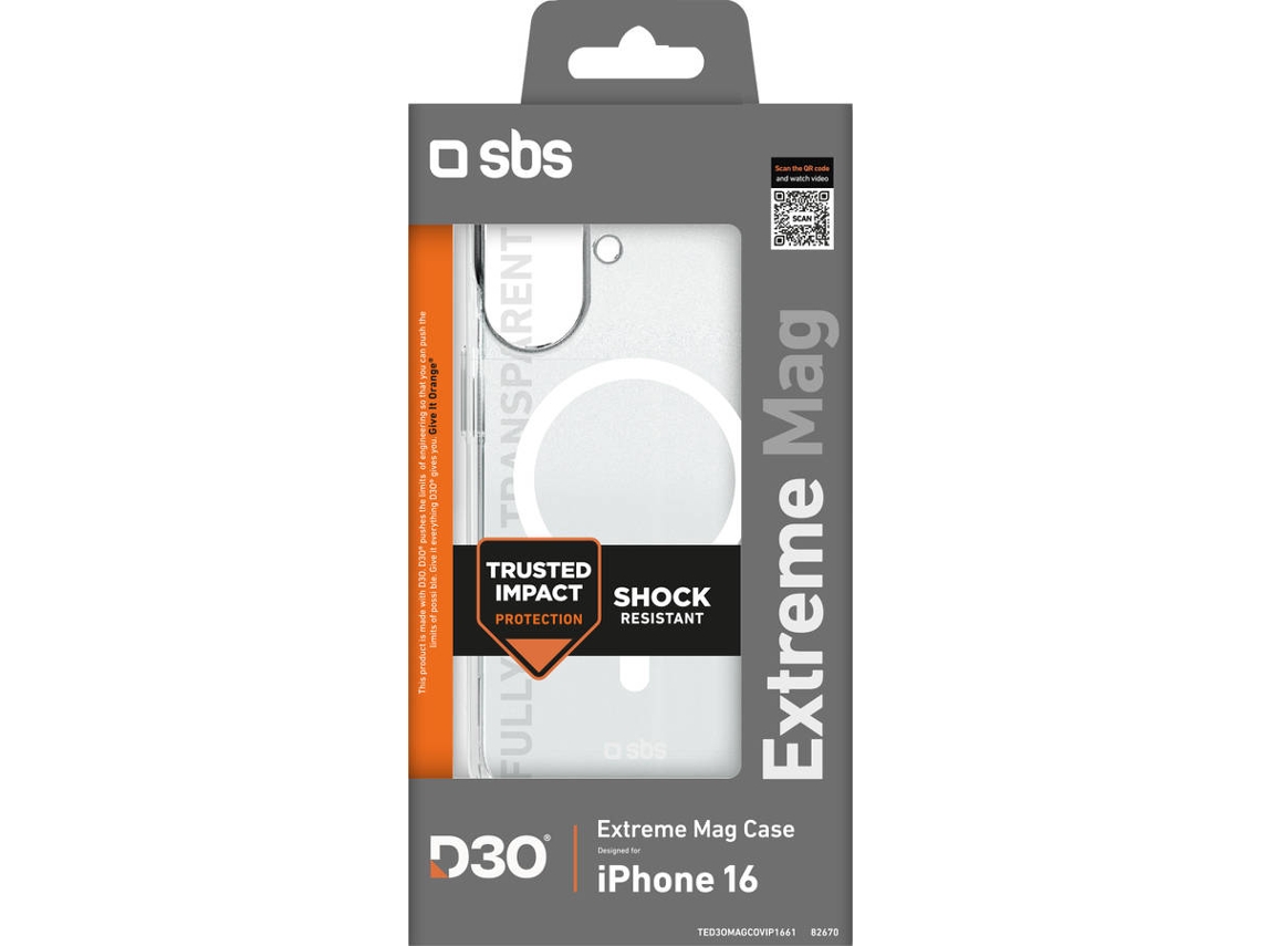Funda SBS Extreme MagSafe iPhone 16 (Transparente)