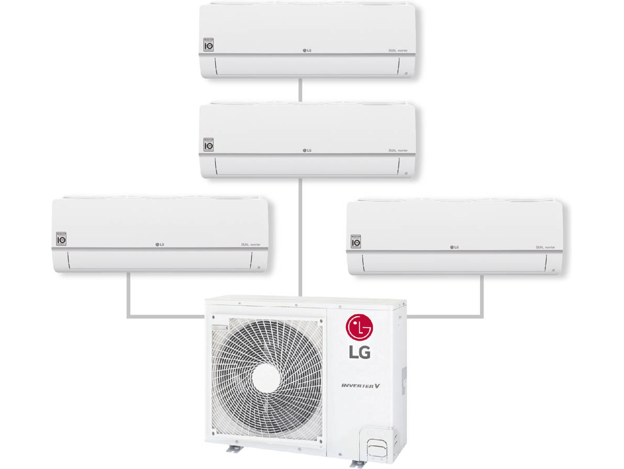 Aire Condicionado LG 4ML99912C32.SET (3x18+1x24 m² - 6023 Frig/h - Blanco)