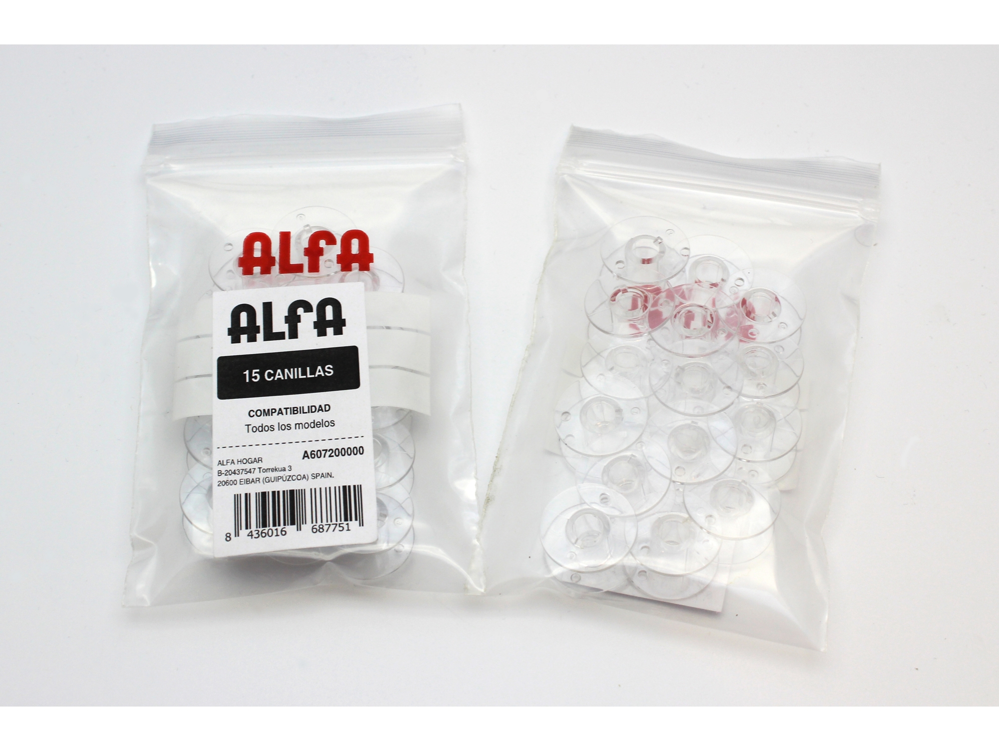 Bolsa de 25 canillas ALFA Colores A6050