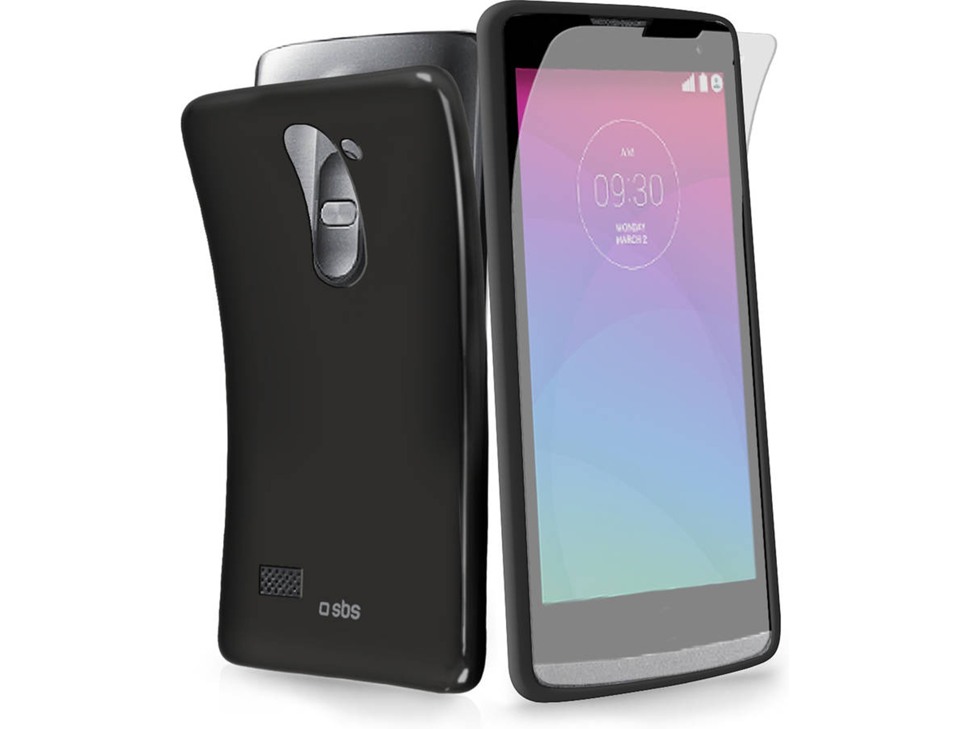 Carcasa y Protector de Pantalla LG Leon SBS Aero Negro