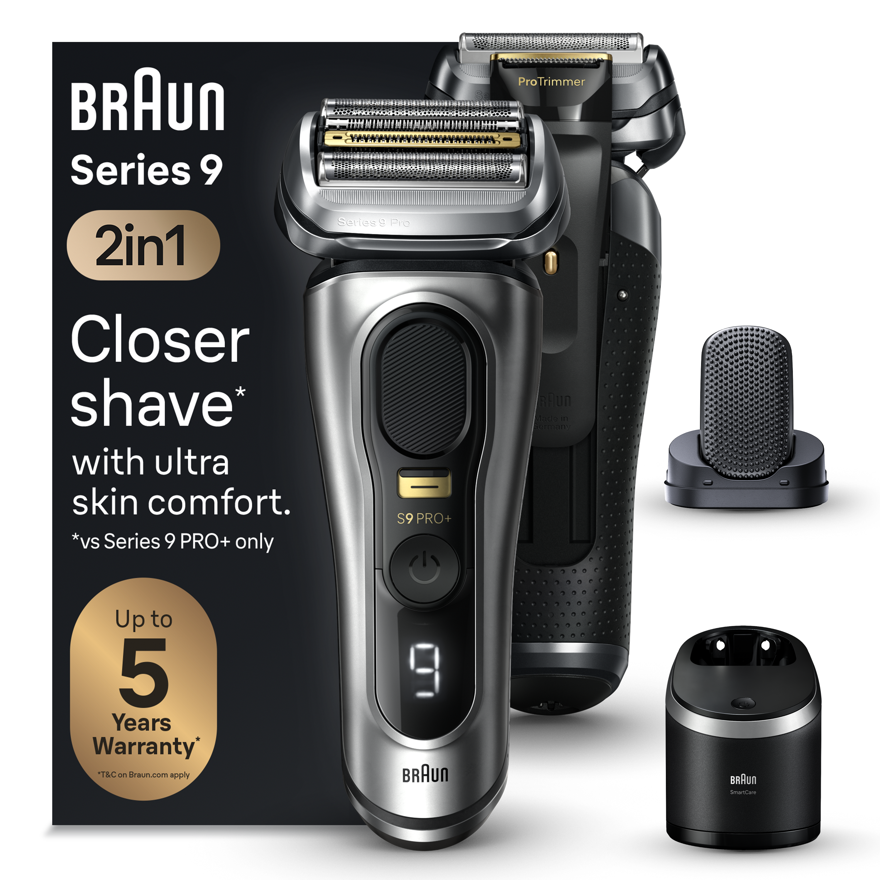 Maquinilla de Afeitar BRAUN Series 9 PRO+ 9597cc (Autonomía 60 min - Batería)