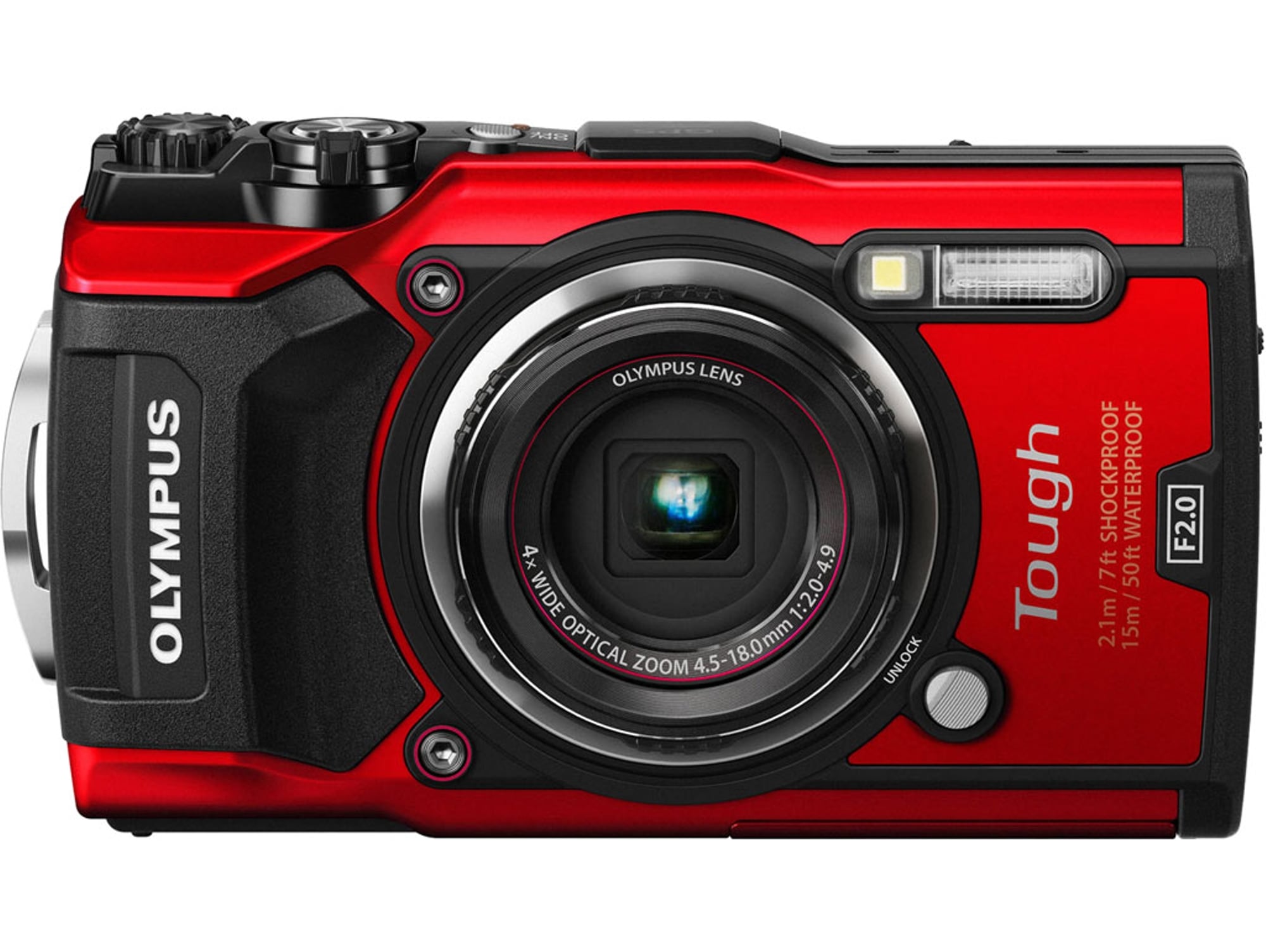 Cámara Compacta OLYMPUS TG-5  (Rojo - 12 MP - ISO: 100 a 12800 - Zoom Óptico: 4x)