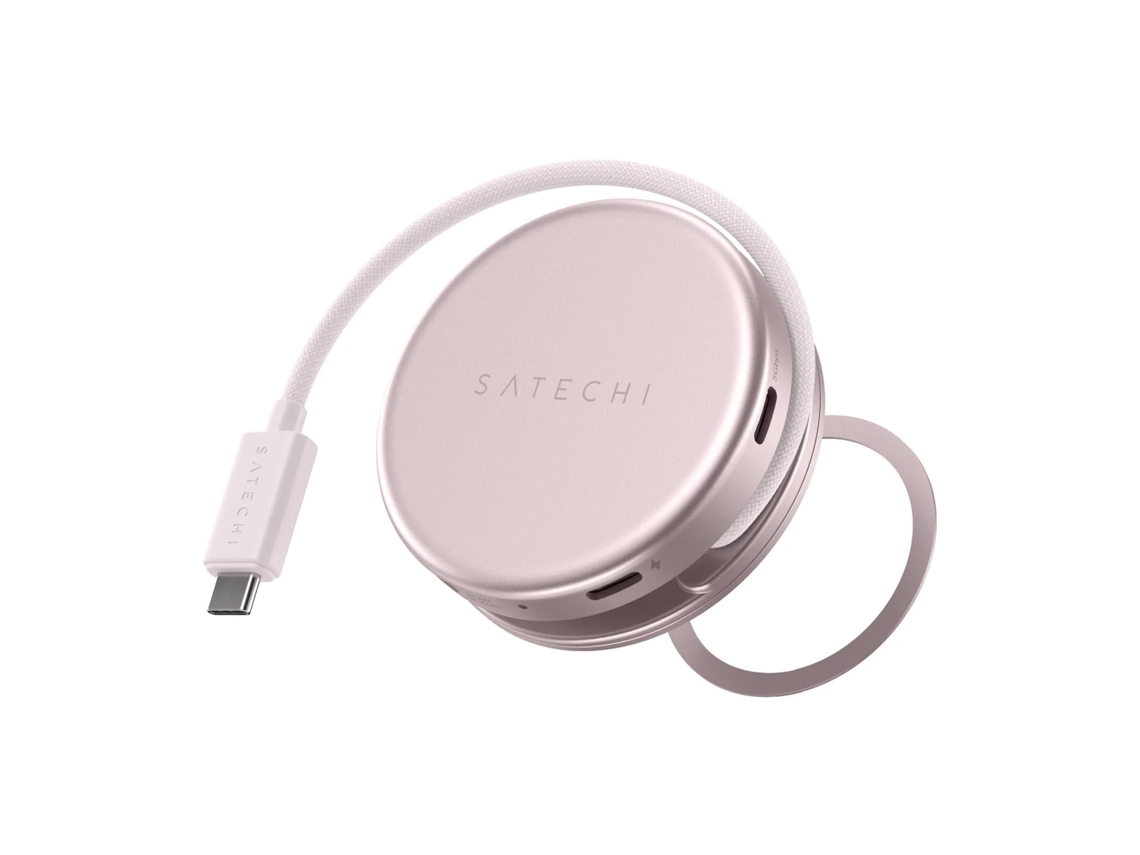 Adaptador SATECHI OntheGo 5 en 1 multipuerto (rosa)