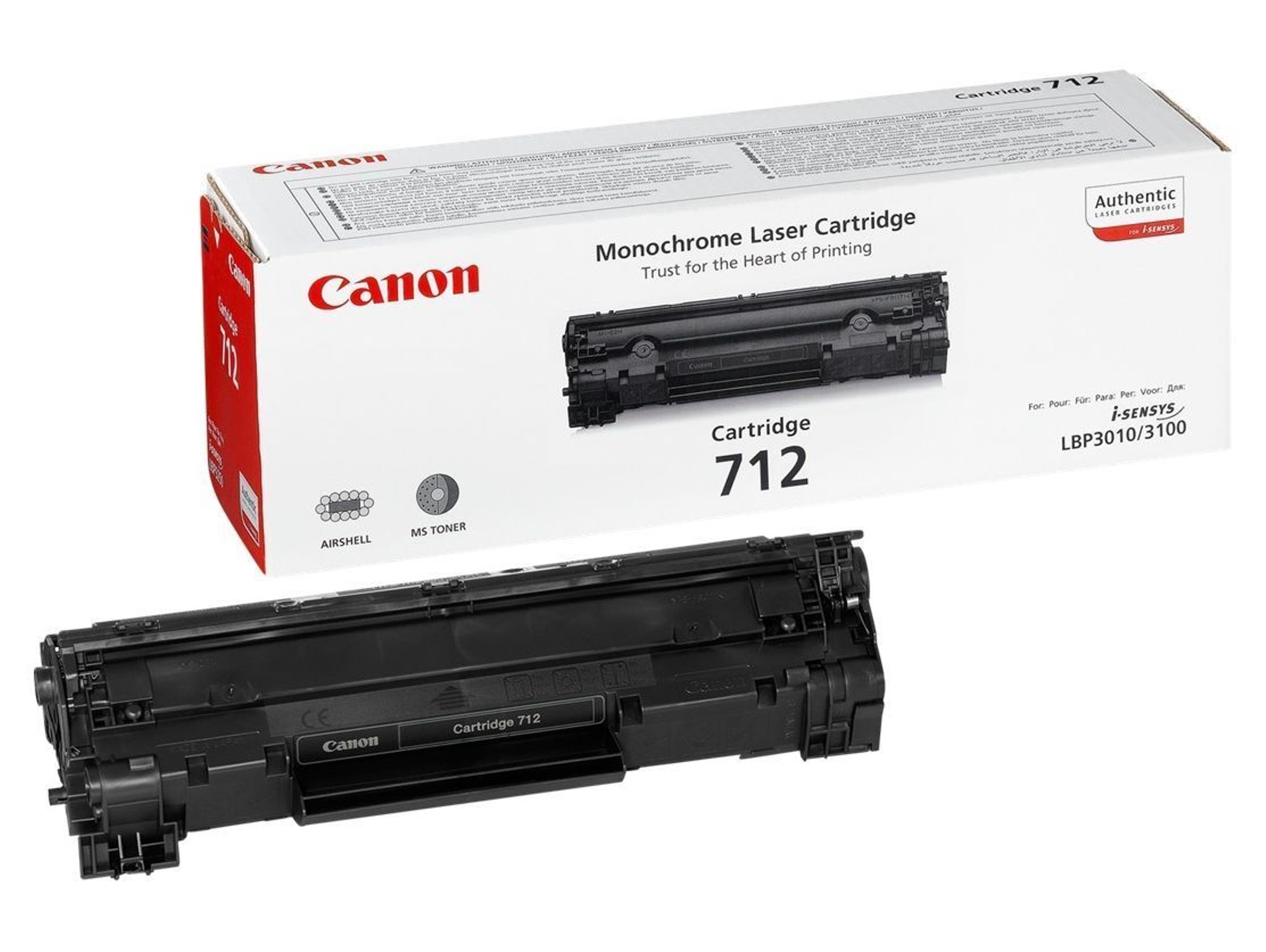 Cartucho de tóner Original CANON 712  para i-SENSYS LBP3010, LBP3100
