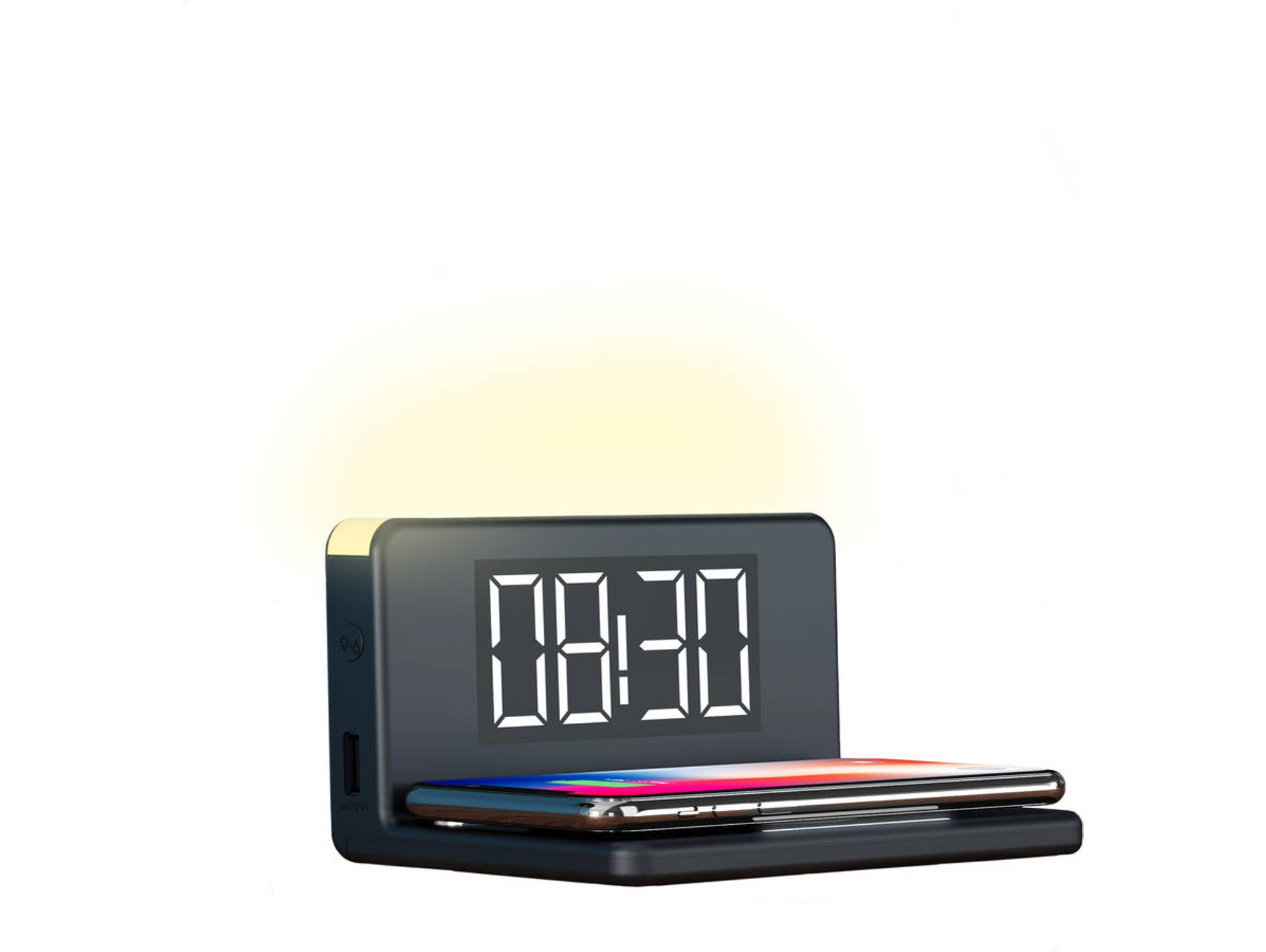 Cargador inalámbrico KSIX Con Reloj despertador negro