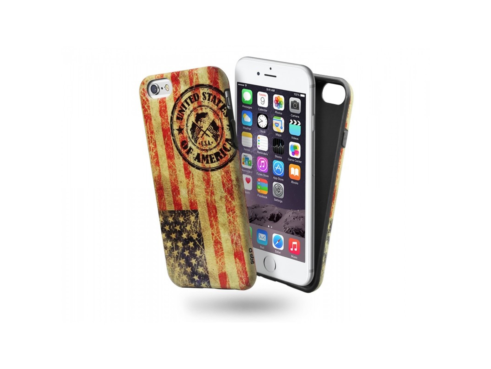 Carcasa SBS Bandera USA iPhone 6, 6s rojo