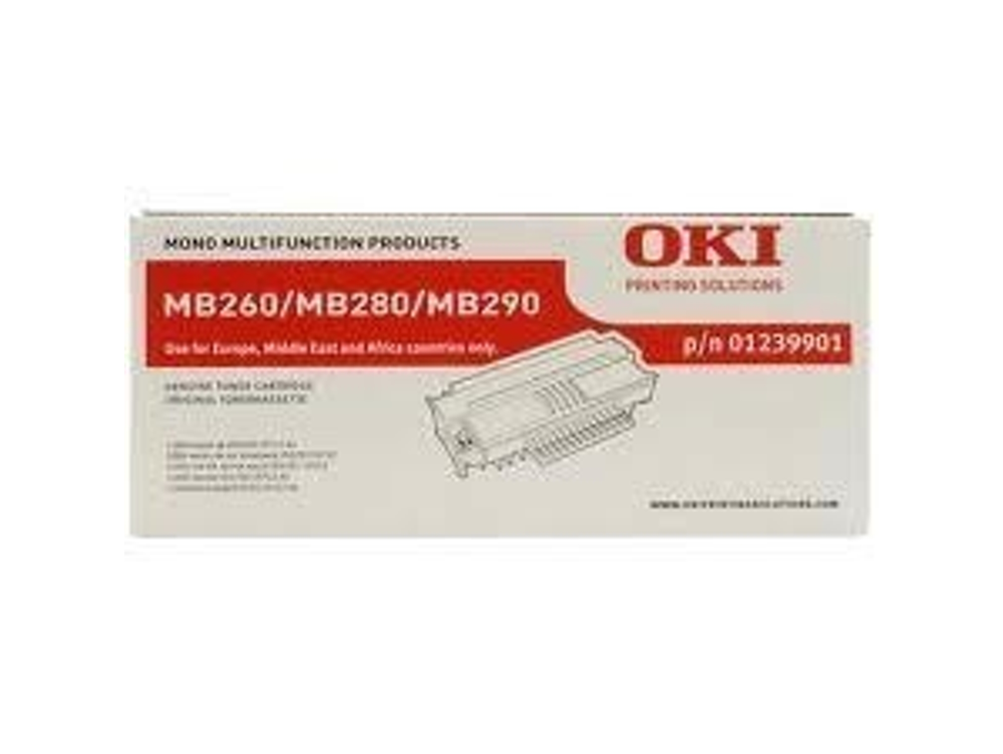 Cartucho de Tóner OKI  01239901  3000 Pág Negro  para MB260, 280, 290
