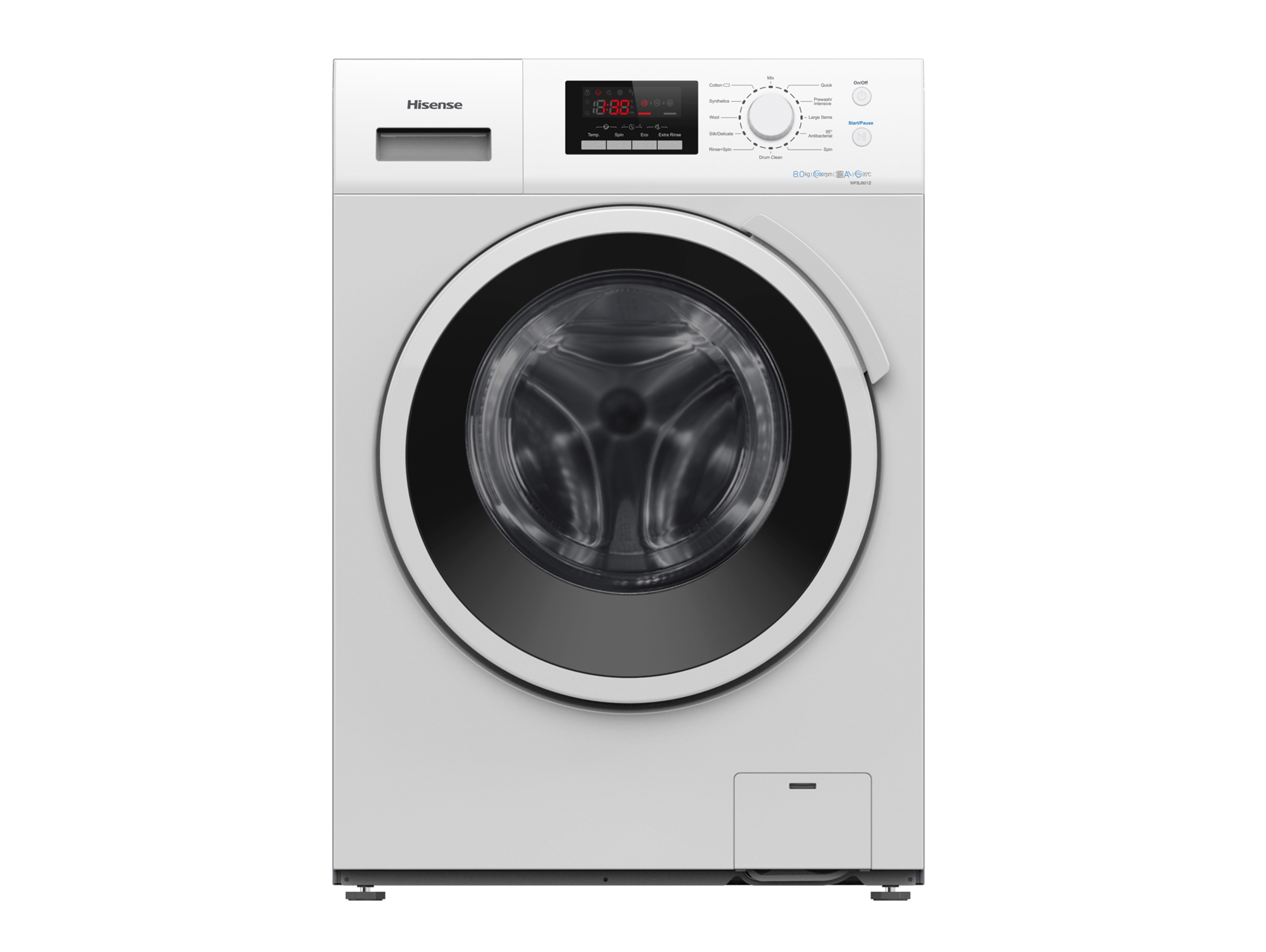 Lavadora HISENSE WFBJ8012 (8 kg - 1200 rpm - Blanco) | Worten Canarias