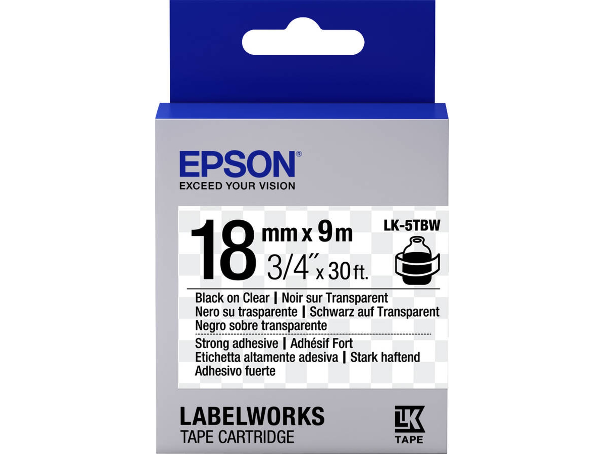 Cinta adhesiva EPSON LK-5TBW - C53S655011