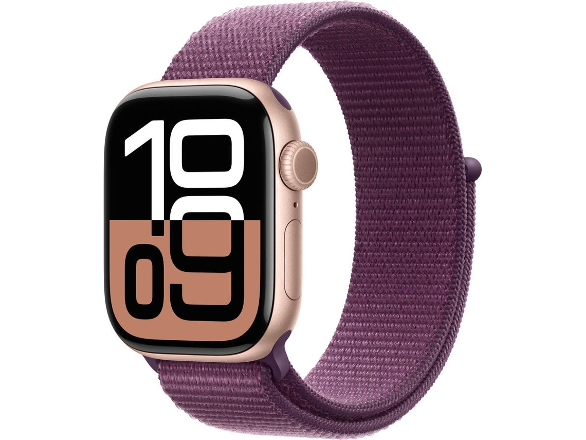 APPLE Watch Series 10 GPS + Cellular 42mm Aluminio Oro Rosa con Correa Loop Deportiva Ciruela