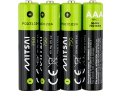Pilas Recargables MITSAI AAA RTU 750 MAH (4 Unidades)