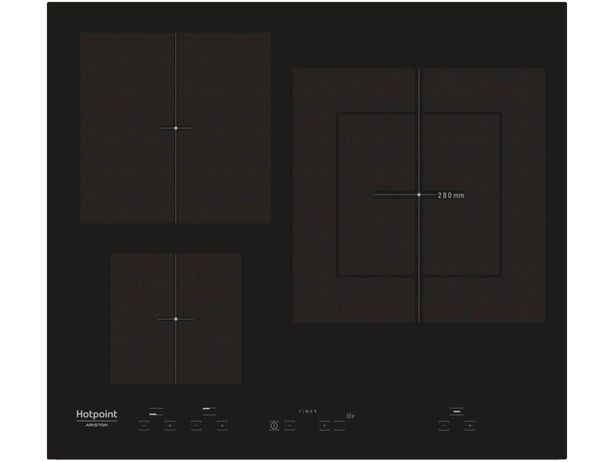 Placa de Inducción HOTPOINT KID 630 L C (Eléctrica - 58 cm - Negro)