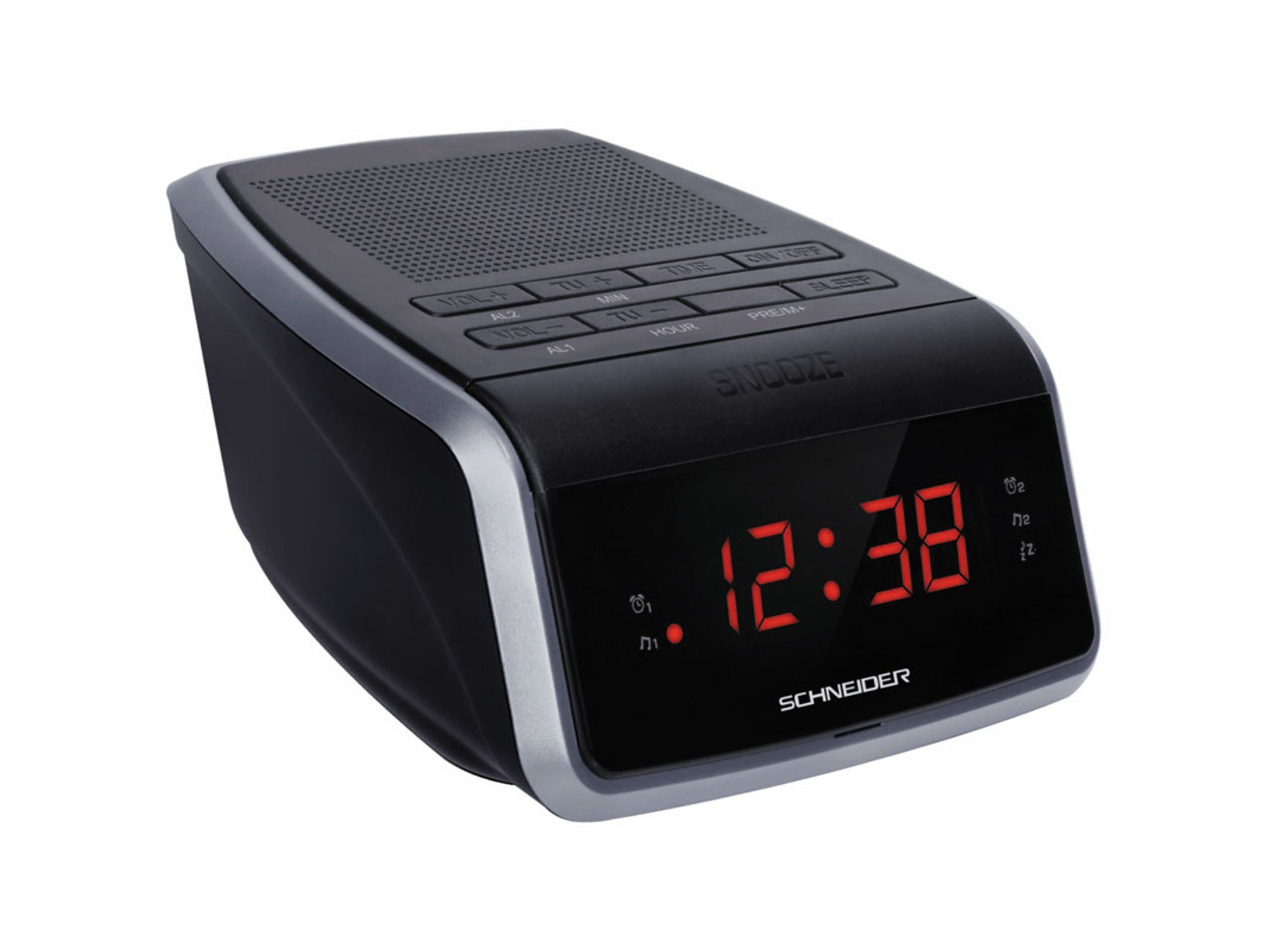 Radio Despertador SCHNEIDER SC050ACL (Negro - Digital - FM - Pilas y Corriente - Alarma Doble)